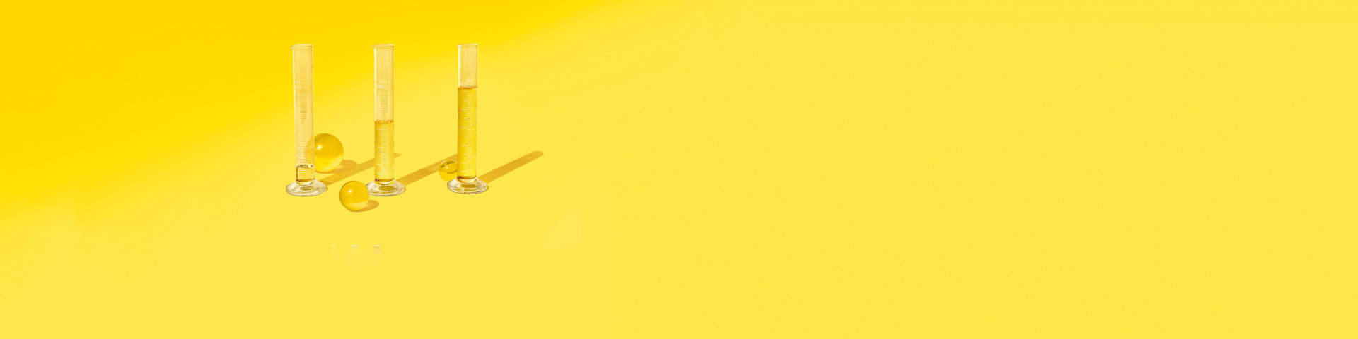 3 test tubes on a yellow background symbolizing Ritual's clinical trial