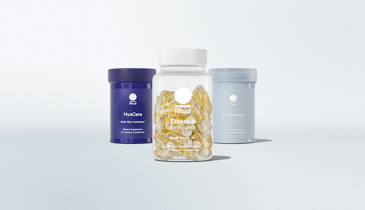 Women's Multivitamin 18+, Synbiotic+ & HyaCera™ Bottles